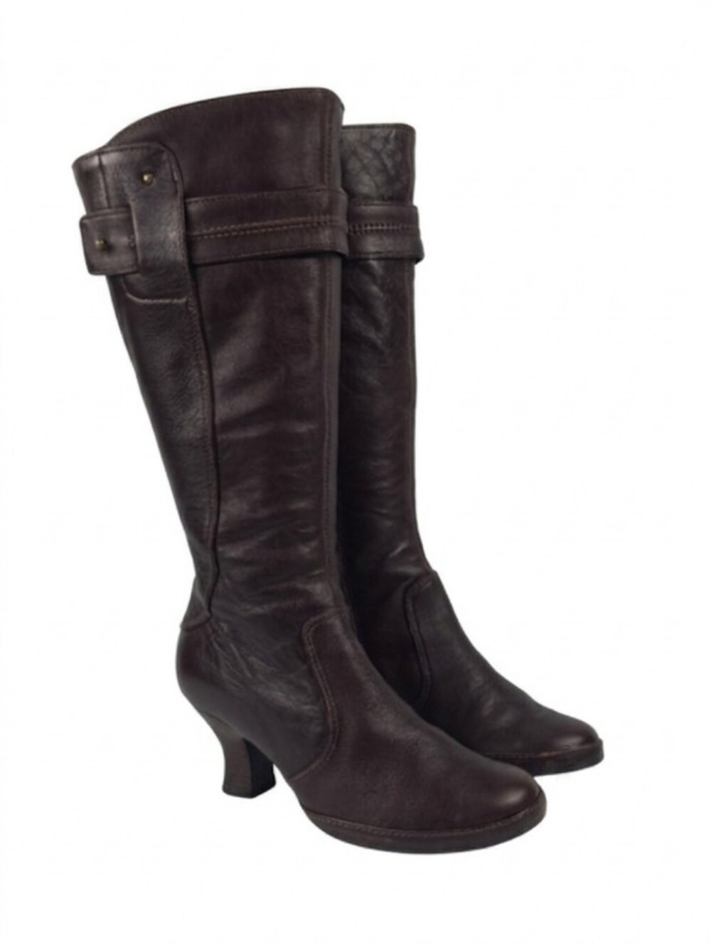 Vintage Indigo Brown‎ Leather Women's Tall Heeled Boots Size 8
